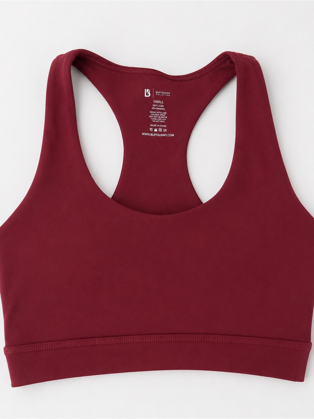 BuffBunny Maroon Racerback Sports Bra